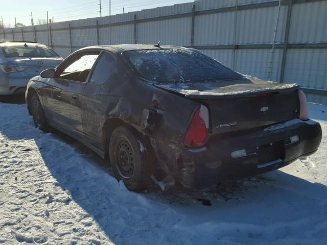 2G1WX12K159319245 - 2005 CHEVROLET MONTE CARL BLACK photo 3