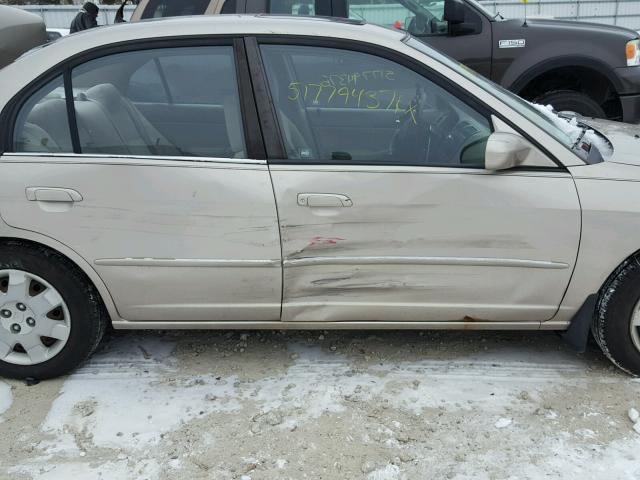 1HGES26772L060652 - 2002 HONDA CIVIC EX GOLD photo 9