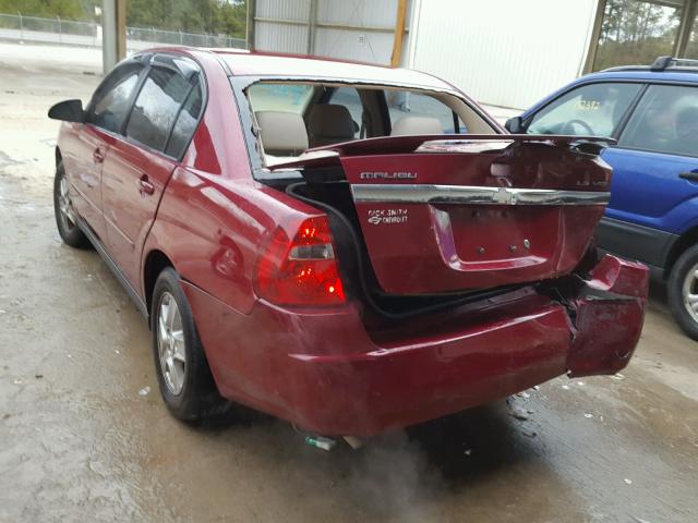 1G1ZT54815F152345 - 2005 CHEVROLET MALIBU LS RED photo 3