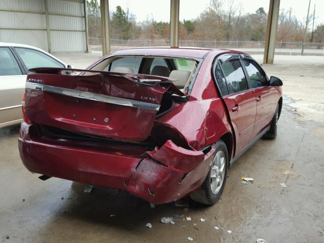 1G1ZT54815F152345 - 2005 CHEVROLET MALIBU LS RED photo 4