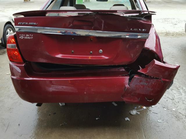 1G1ZT54815F152345 - 2005 CHEVROLET MALIBU LS RED photo 9