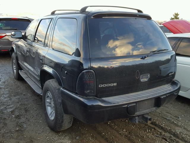 1B4HS28N91F552729 - 2001 DODGE DURANGO BLACK photo 3