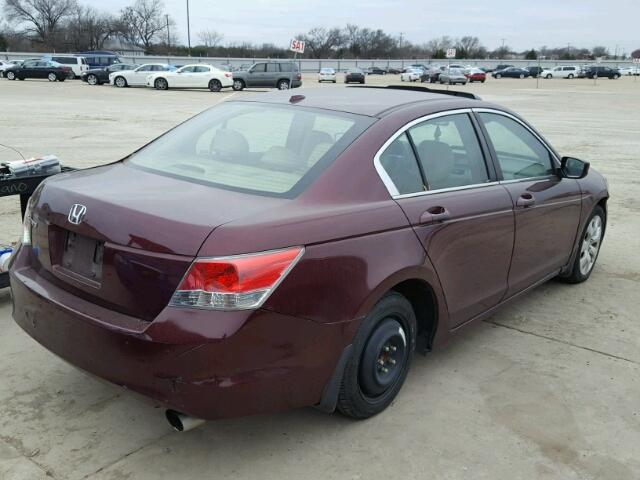 1HGCP26899A169928 - 2009 HONDA ACCORD EXL BURGUNDY photo 4