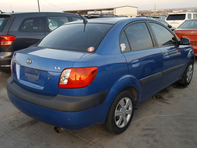 KNADE123576255070 - 2007 KIA RIO BASE BLUE photo 4