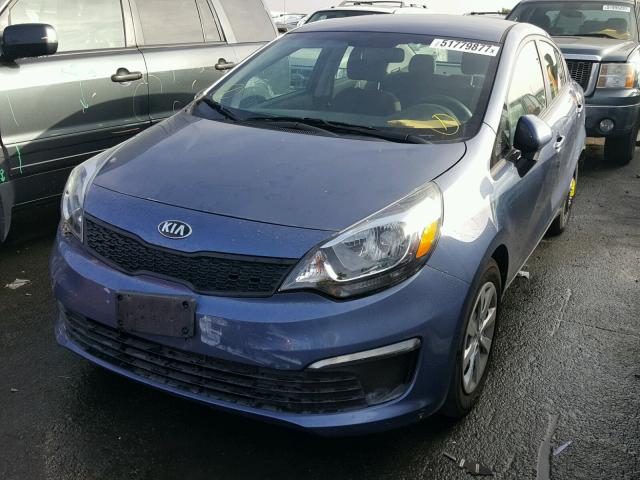 KNADM4A38G6558558 - 2016 KIA RIO LX BLUE photo 2