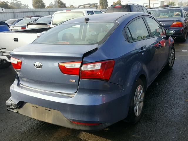 KNADM4A38G6558558 - 2016 KIA RIO LX BLUE photo 4