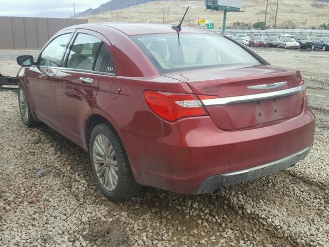 1C3BC2FG9BN581699 - 2011 CHRYSLER 200 LIMITE RED photo 3