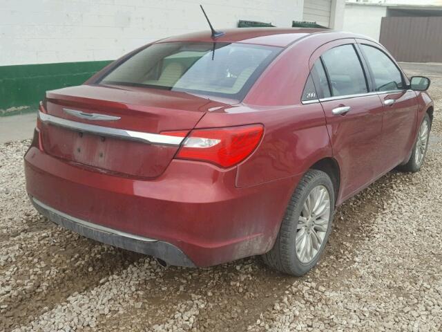 1C3BC2FG9BN581699 - 2011 CHRYSLER 200 LIMITE RED photo 4