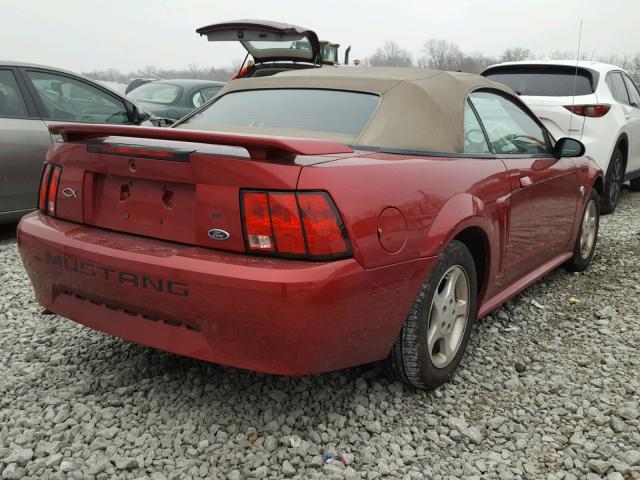 1FAFP44644F198991 - 2004 FORD MUSTANG RED photo 4