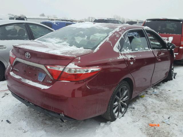 4T1BF1FKXFU893765 - 2015 TOYOTA CAMRY LE RED photo 4