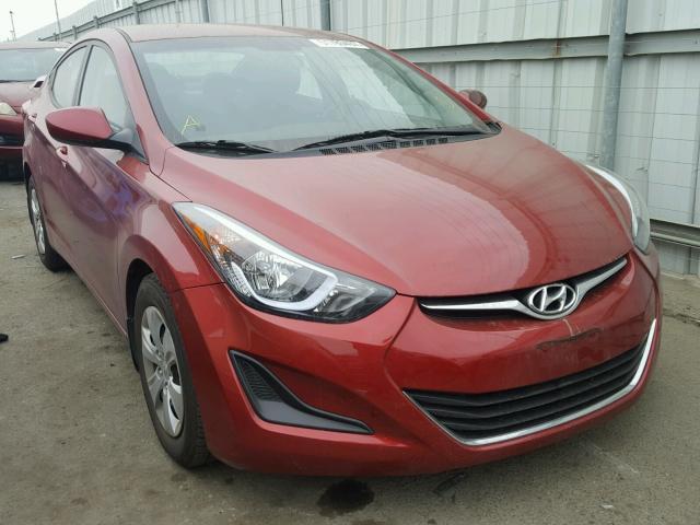 5NPDH4AE3GH776308 - 2016 HYUNDAI ELANTRA SE RED photo 1