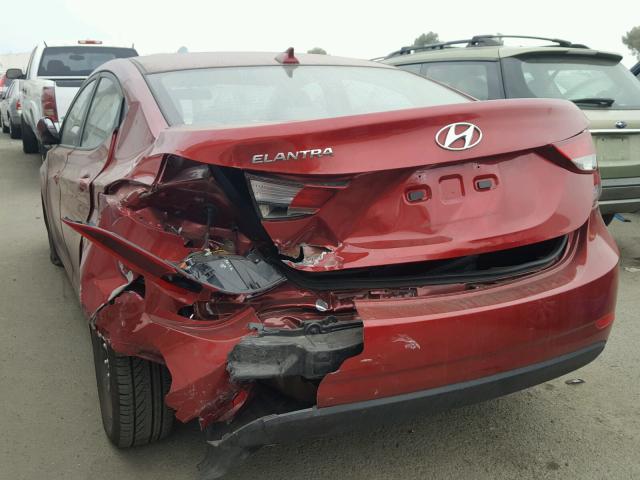 5NPDH4AE3GH776308 - 2016 HYUNDAI ELANTRA SE RED photo 3