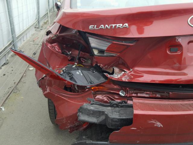 5NPDH4AE3GH776308 - 2016 HYUNDAI ELANTRA SE RED photo 9