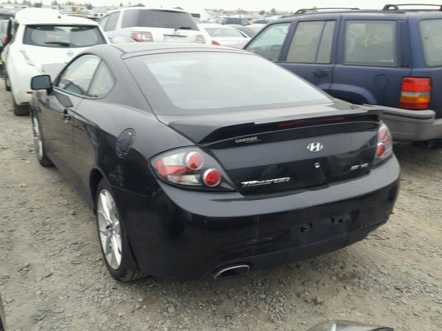 KMHHN66F38U278653 - 2008 HYUNDAI TIBURON GT BLACK photo 3