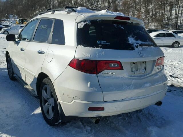 5J8TB18527A008166 - 2007 ACURA RDX TECHNO WHITE photo 3