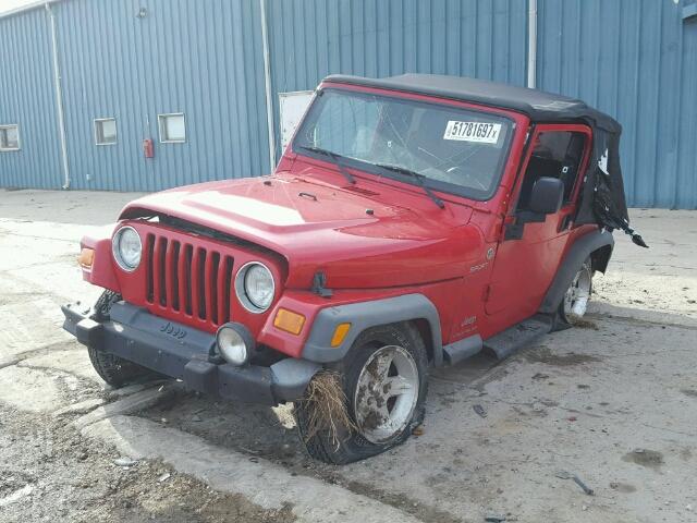 1J4FA49S66P713675 - 2006 JEEP WRANGLER / RED photo 2