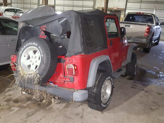 1J4FA49S66P713675 - 2006 JEEP WRANGLER / RED photo 4