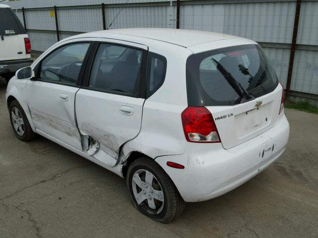 KL1TD66676B649752 - 2006 CHEVROLET AVEO BASE WHITE photo 3