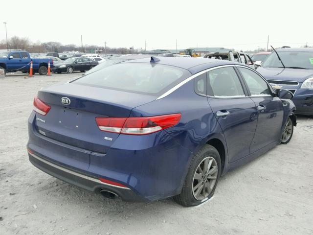 5XXGT4L18GG057184 - 2016 KIA OPTIMA LX BLUE photo 4