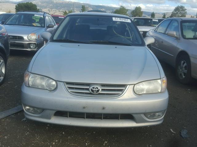 1NXBR12E91Z440172 - 2001 TOYOTA COROLLA CE SILVER photo 9