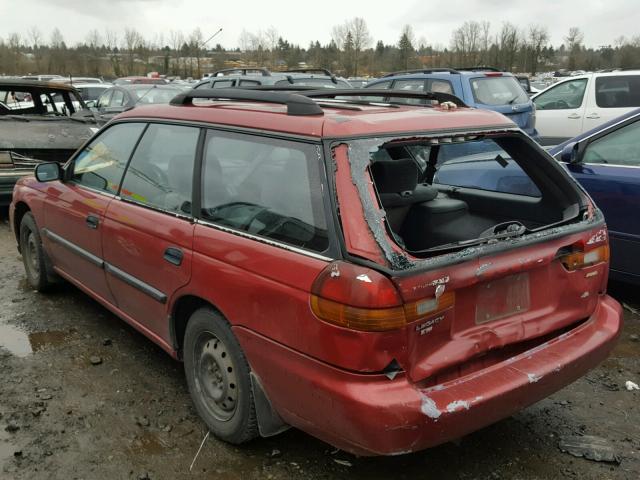 4S3BK4352W7302312 - 1998 SUBARU LEGACY L RED photo 3