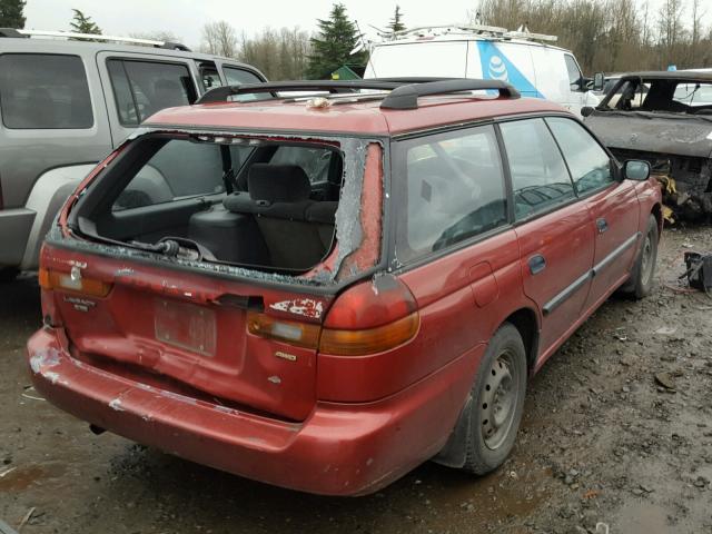 4S3BK4352W7302312 - 1998 SUBARU LEGACY L RED photo 4