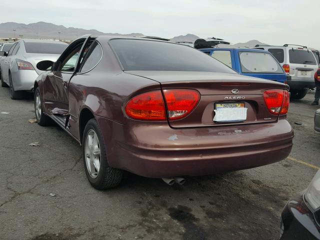 1G3NL12E5XC352480 - 1999 OLDSMOBILE ALERO GL BURGUNDY photo 3