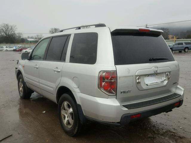 5FNYF18767B003697 - 2007 HONDA PILOT EXL SILVER photo 3