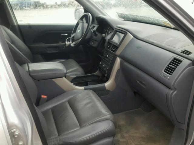 5FNYF18767B003697 - 2007 HONDA PILOT EXL SILVER photo 5