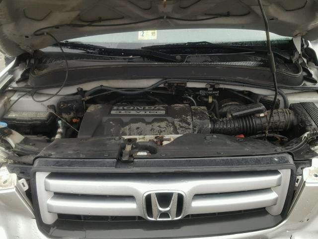 5FNYF18767B003697 - 2007 HONDA PILOT EXL SILVER photo 7