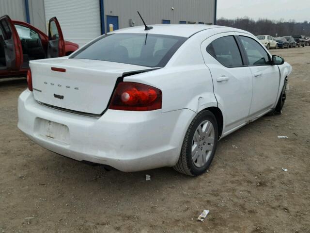 1C3CDZAB6CN260114 - 2012 DODGE AVENGER SE WHITE photo 4