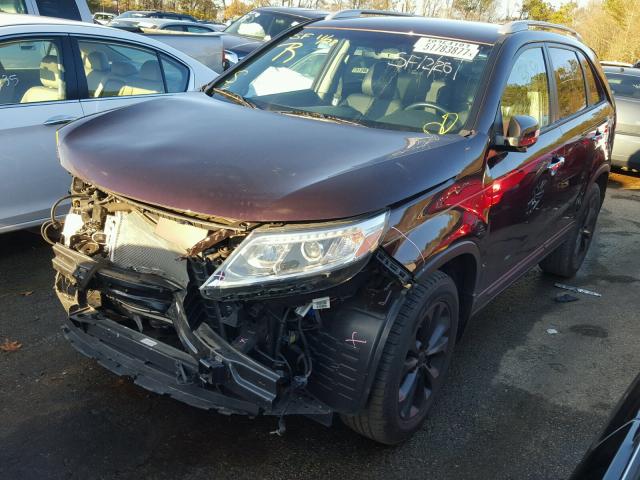 5XYKU4A70FG647730 - 2015 KIA SORENTO EX MAROON photo 2