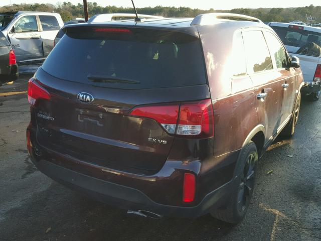 5XYKU4A70FG647730 - 2015 KIA SORENTO EX MAROON photo 4