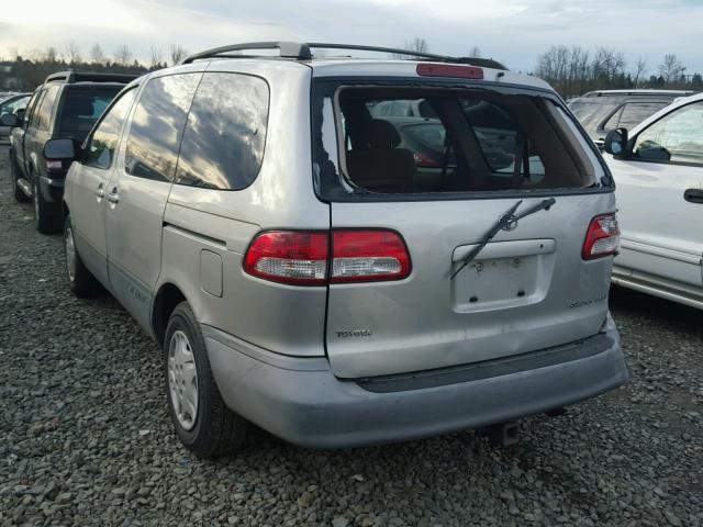 4T3ZF13C11U410627 - 2001 TOYOTA SIENNA LE SILVER photo 3