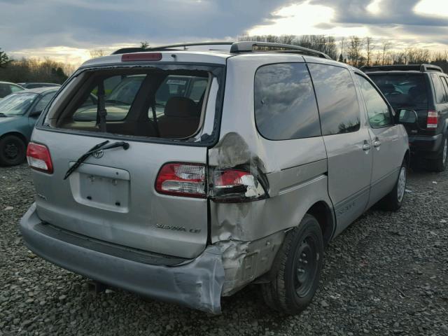 4T3ZF13C11U410627 - 2001 TOYOTA SIENNA LE SILVER photo 4