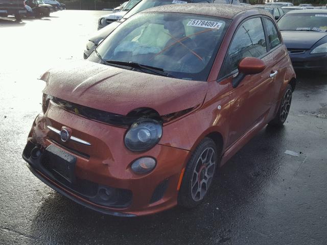 3C3CFFHH8DT574271 - 2013 FIAT 500 SPORT ORANGE photo 2