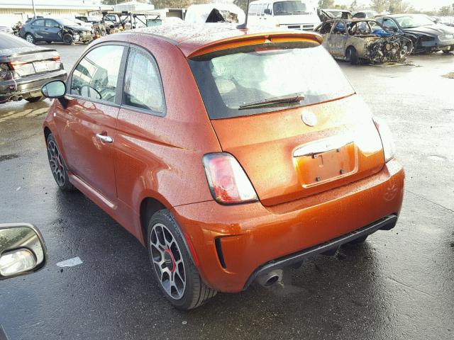 3C3CFFHH8DT574271 - 2013 FIAT 500 SPORT ORANGE photo 3