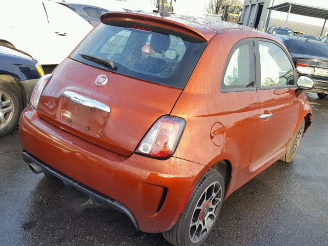 3C3CFFHH8DT574271 - 2013 FIAT 500 SPORT ORANGE photo 4