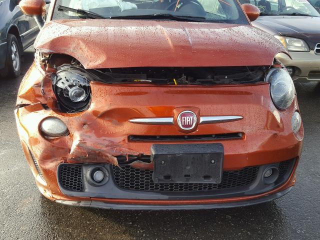 3C3CFFHH8DT574271 - 2013 FIAT 500 SPORT ORANGE photo 9