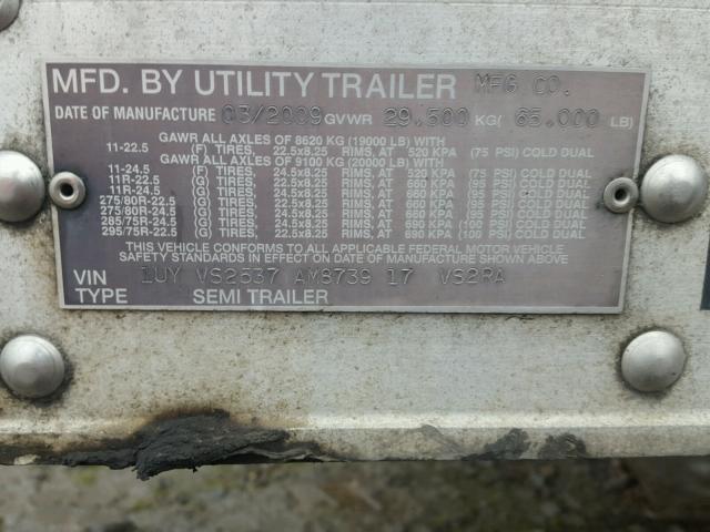 1UYVS2537AM873917 - 2010 UTILITY TRAILER WHITE photo 10