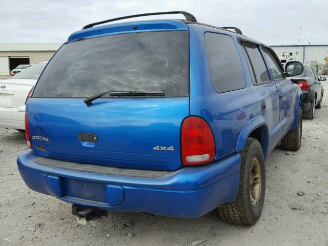 1B4HS28Y7WF185900 - 1998 DODGE DURANGO BLUE photo 4