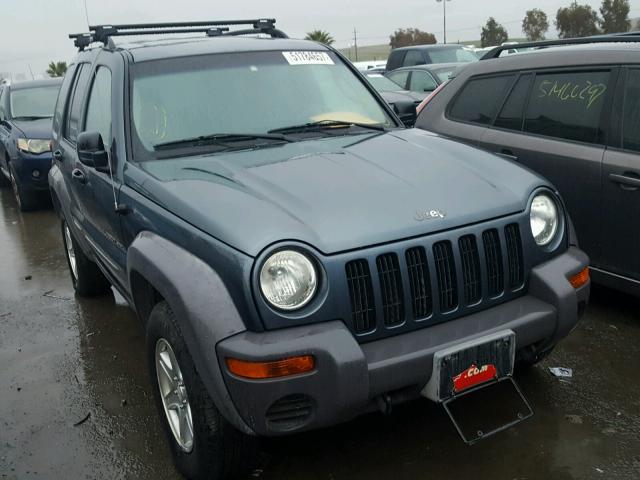 1J8GL48K32W355496 - 2002 JEEP LIBERTY SP BLUE photo 1