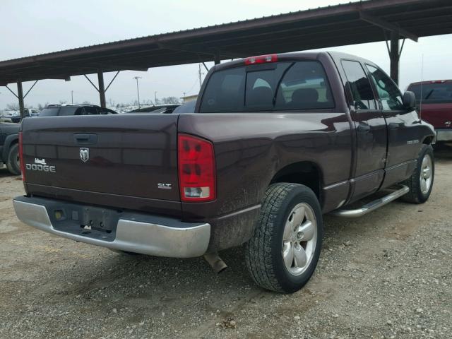 1D7HA18N45S104319 - 2005 DODGE RAM 1500 S MAROON photo 4