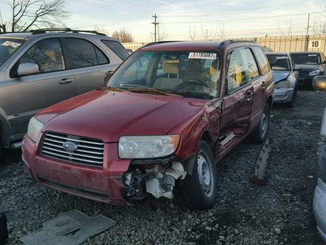 JF1SG63687H729775 - 2007 SUBARU FORESTER 2 RED photo 2