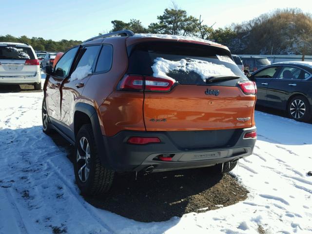 1C4PJMBS0GW335185 - 2016 JEEP CHEROKEE T ORANGE photo 3