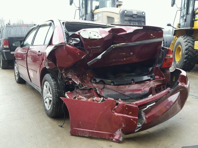 1G1ZS58FX7F136207 - 2007 CHEVROLET MALIBU LS მუქწითელი ფოტო 3