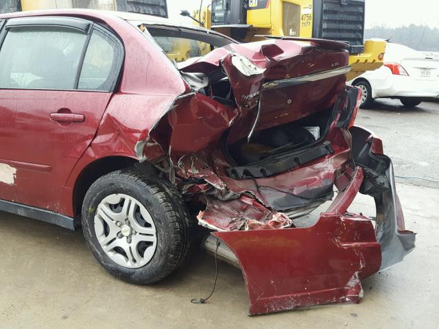 1G1ZS58FX7F136207 - 2007 CHEVROLET MALIBU LS მუქწითელი ფოტო 9