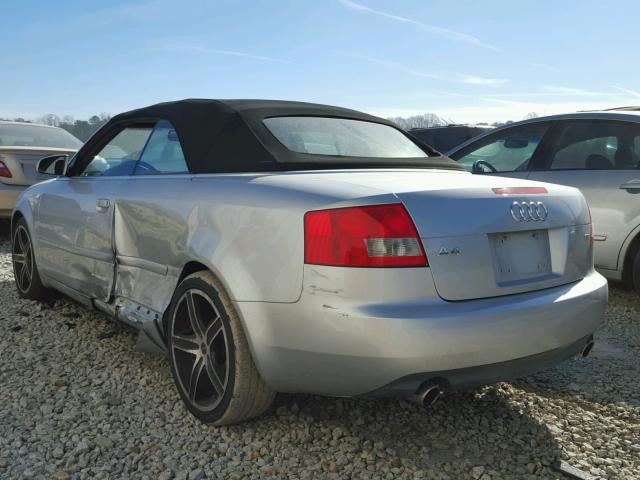 WAUAC48H74K006172 - 2004 AUDI A4 1.8 CAB SILVER photo 3