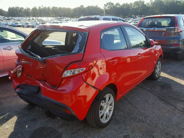 JM1DE1KY2C0145637 - 2012 MAZDA MAZDA2 RED photo 4