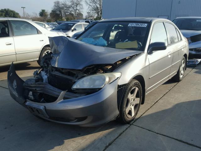 2HGES25724H572403 - 2004 HONDA CIVIC EX GRAY photo 2